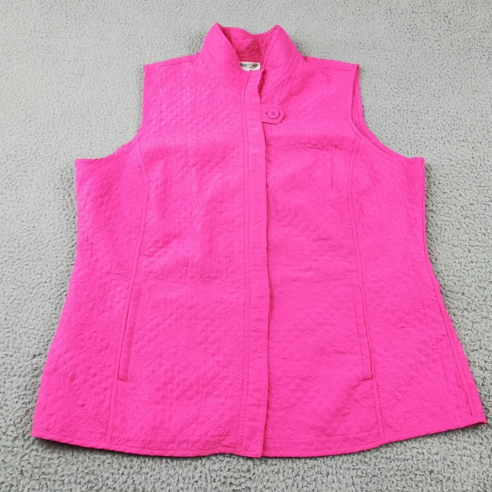 Coldwater Creek Vest Womens Silk Pink Button Front Floral Plus 2X Comfort